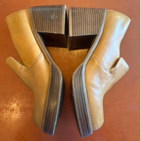 Mudd Metro Tan Platform Boots Y2K Chunky Heel Vintage Size 8.5 70's Retro Shoe - Picture 6 of 7